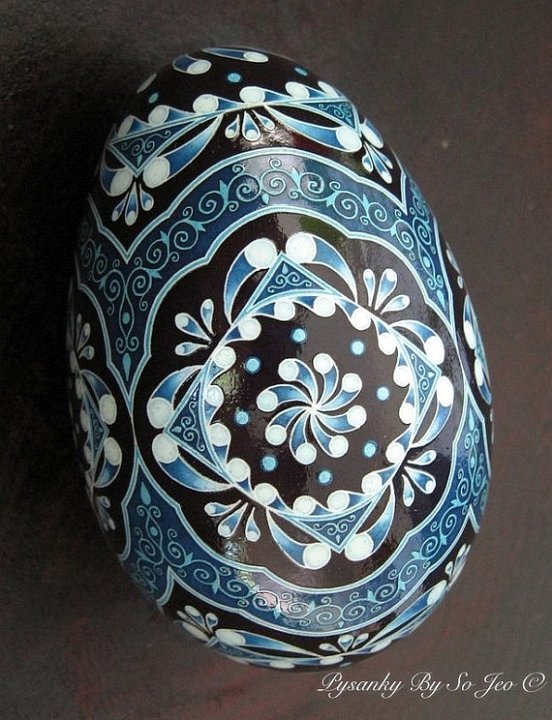 Blue Circles Ukrainian Easter Egg Pysanky By So Jeo