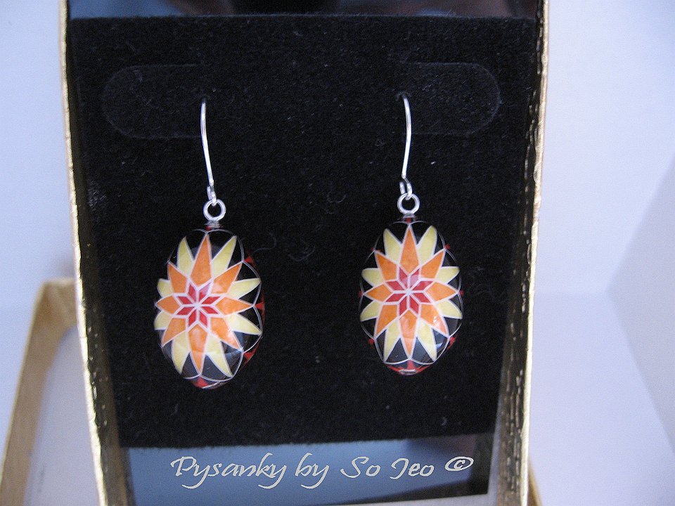 Tiny Finch Egg Diamonds and Stars Earrings Pysanky Jewelry by So Jeo